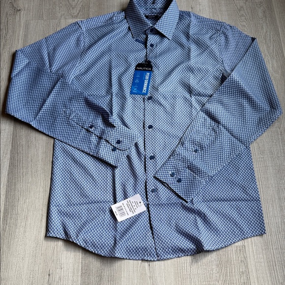 Nautica Other - Nautica Men's Geometric Blue Dress Shirt.‎  CAJA #2 A